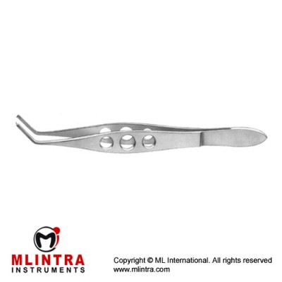 Troutman Superior Rectus Forcep Angled - 1 x 2 Teeth Stainless Steel, 11 cm - 4 1/4"